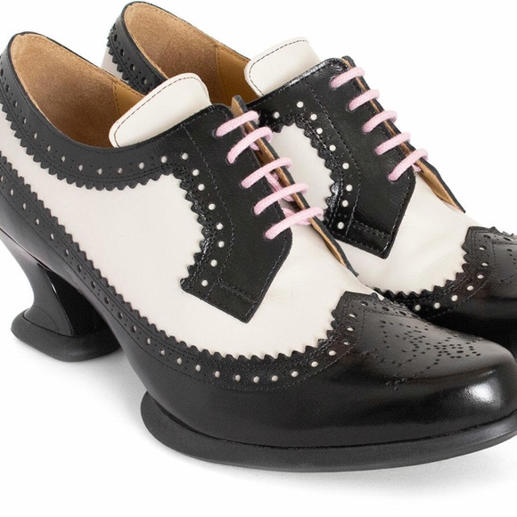 John Fleuvog SOLE TALK DR. GUNTER BROGUED LACE-UP HEELS size 8.5, Like NEW - Picture 12 of 15